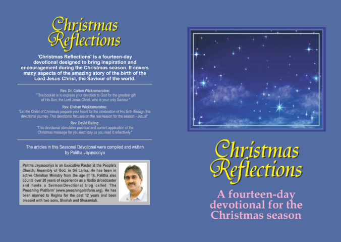 Christmas Reflections - A 14 Day Devotional for the Christmas Season. Available on Amazon now.
